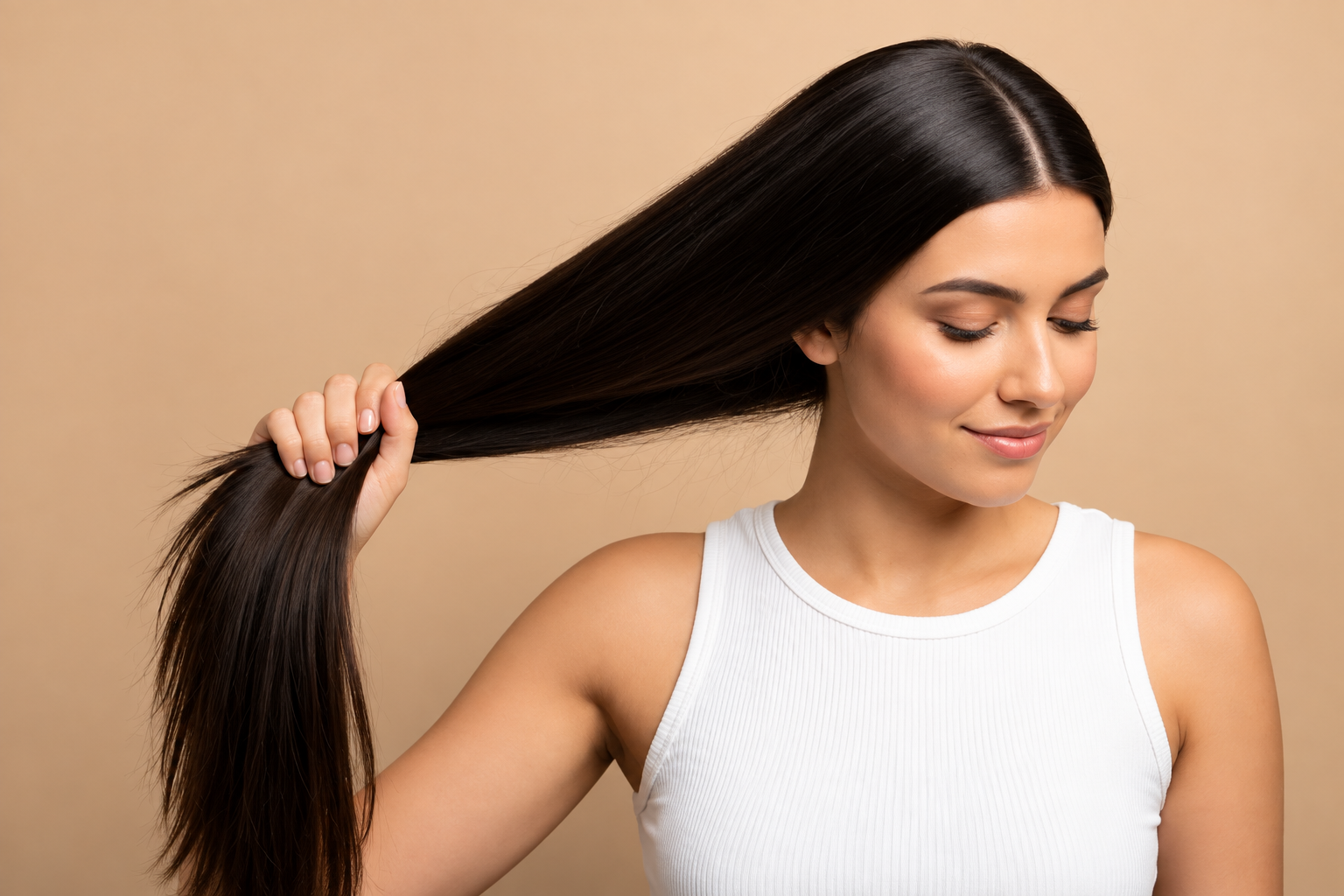 Client with healthy hair